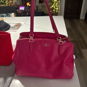 Coach Fuchsia Leather Shoulder Bag
